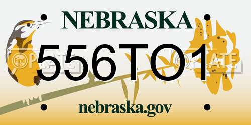 556TO1 Nebraska License Plate