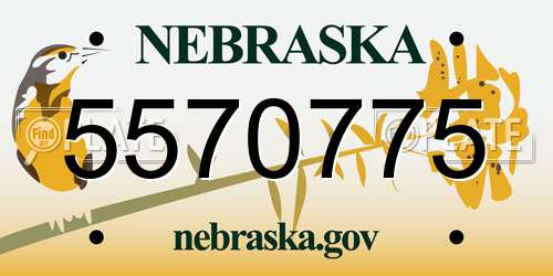5570775 Nebraska License Plate