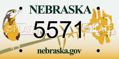 5571 Nebraska License Plate
