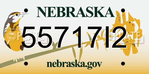 55717I2 Nebraska License Plate