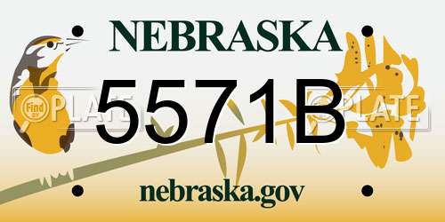 5571B Nebraska License Plate