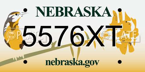 5576XT Nebraska License Plate
