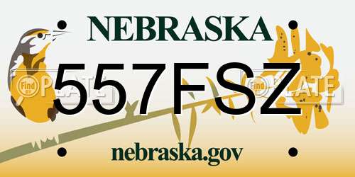 557FSZ Nebraska License Plate