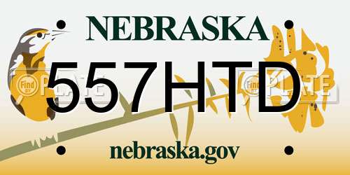 557HTD Nebraska License Plate