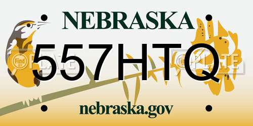 557HTQ Nebraska License Plate