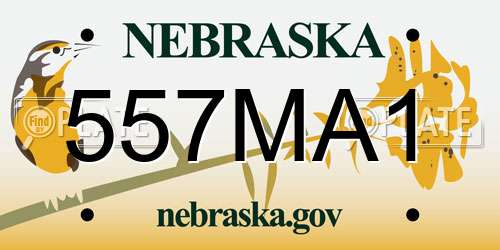 557MA1 Nebraska License Plate