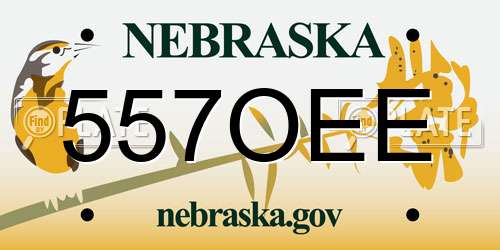 557OEE Nebraska License Plate