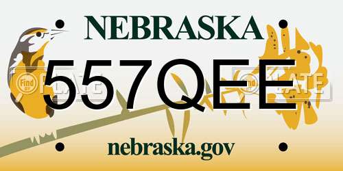 557QEE Nebraska License Plate
