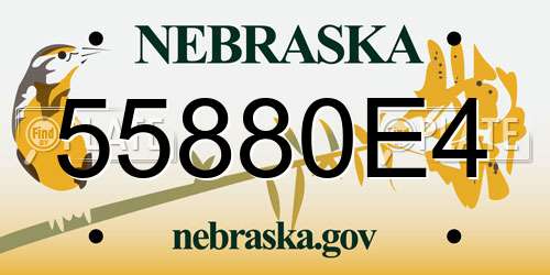 55880E4 Nebraska License Plate
