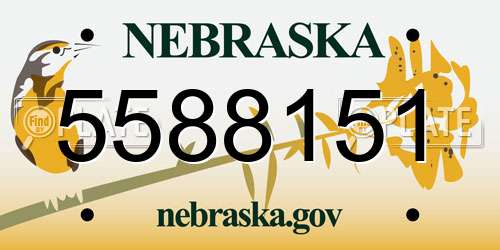 5588151 Nebraska License Plate
