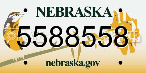 5588558 Nebraska License Plate