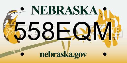 558EQM Nebraska License Plate