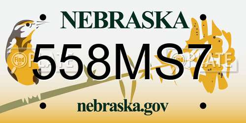 558MS7 Nebraska License Plate