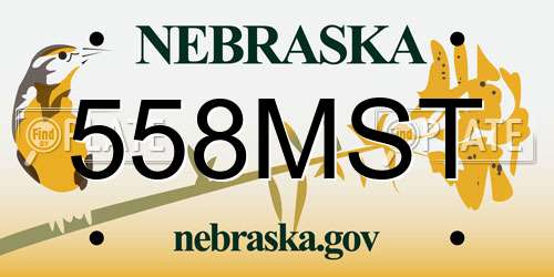 558MST Nebraska License Plate