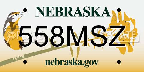 558MSZ Nebraska License Plate