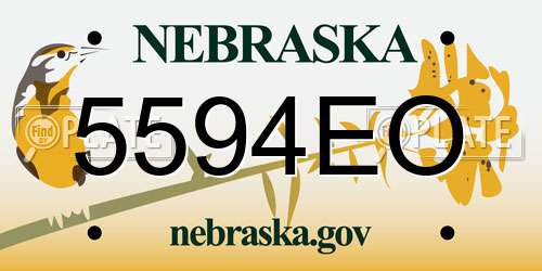 5594EO Nebraska License Plate