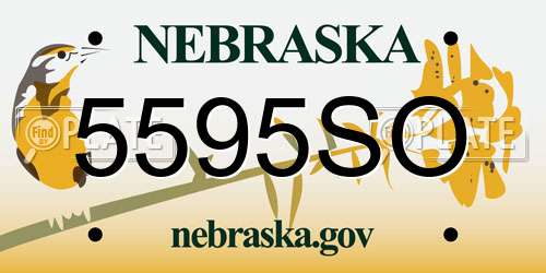5595SO Nebraska License Plate