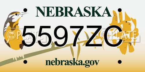5597ZC Nebraska License Plate