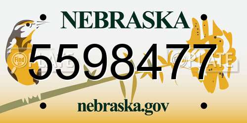 5598477 Nebraska License Plate