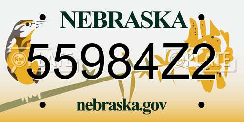55984Z2 Nebraska License Plate