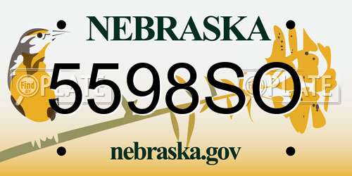 5598SO Nebraska License Plate