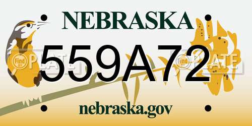 559A72 Nebraska License Plate