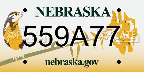 559A77 Nebraska License Plate