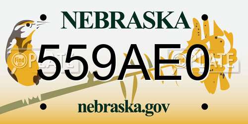 559AE0 Nebraska License Plate