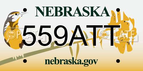559ATT Nebraska License Plate