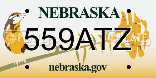 559ATZ Nebraska License Plate