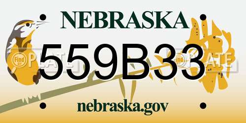 559B33 Nebraska License Plate