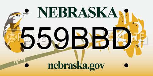 559BBD Nebraska License Plate