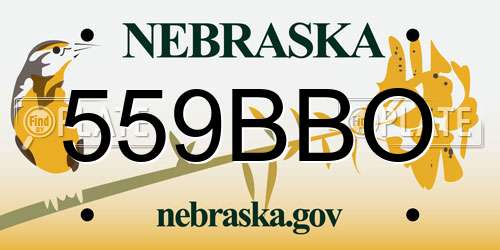 559BBO Nebraska License Plate