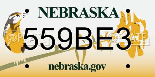 559BE3 Nebraska License Plate