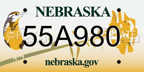 55A980 Nebraska License Plate