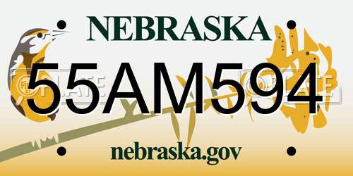 55AM594 Nebraska License Plate