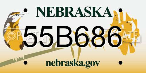 55B686 Nebraska License Plate