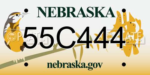 55C444 Nebraska License Plate
