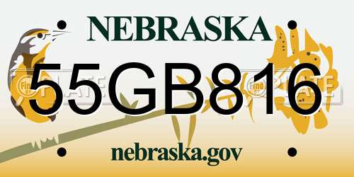 55GB816 Nebraska License Plate