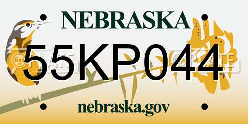 55KP044 Nebraska License Plate