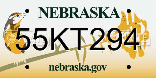 55KT294 Nebraska License Plate