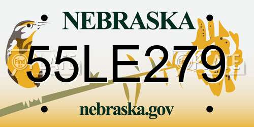 55LE279 Nebraska License Plate