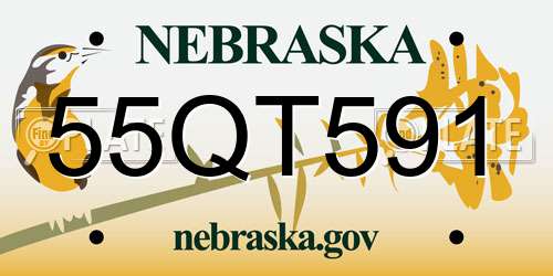 55QT591 Nebraska License Plate