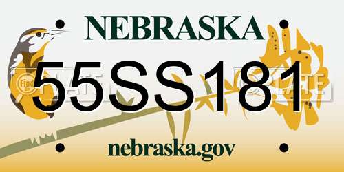55SS181 Nebraska License Plate