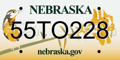 55TO228 Nebraska License Plate