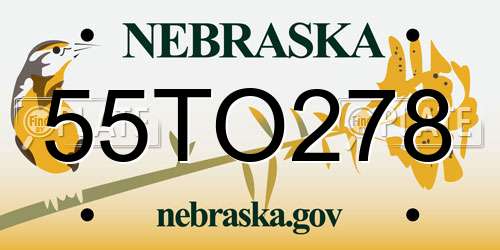 55TO278 Nebraska License Plate