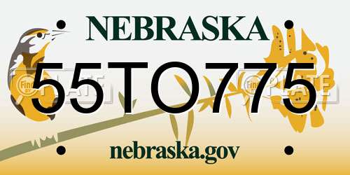 55TO775 Nebraska License Plate