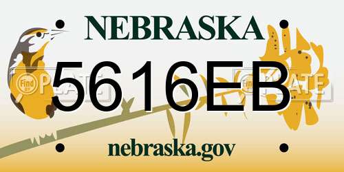 5616EB Nebraska License Plate