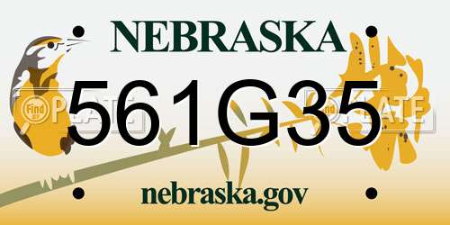 561G35 Nebraska License Plate