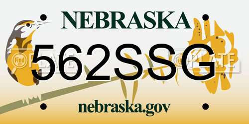 562SSG Nebraska License Plate